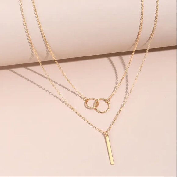 14K Gold filled circle lariat necklace - Picture 4 of 4